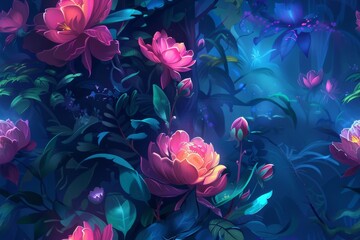 Fototapeta premium A captivating seamless blossom filled tapestry pattern for dynamic visual solutions