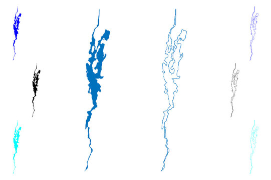 Lake Champlain (Canada, United States, North America, us) map vector illustration, scribble sketch Lac Champlain map