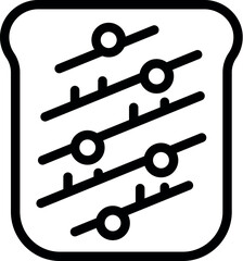 Black outline vector icon of a sound mixer with adjustable sliders
