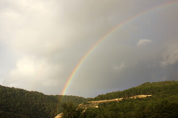 Rainbow on the shores of the Mediterranean Sea in northern Israel.