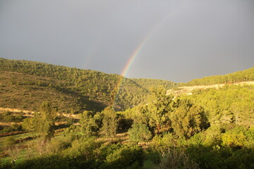 Rainbow on the shores of the Mediterranean Sea in northern Israel.