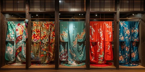 Serene Setting with Kimono Display, generative ai