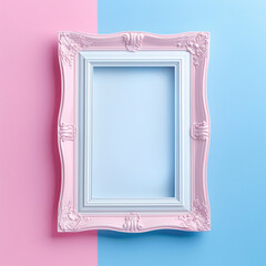 antique picture frame mockup on colorful background
