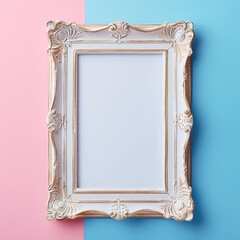 antique picture frame mockup on colorful background