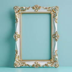 antique picture frame mockup on colorful background