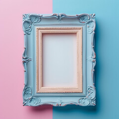 antique picture frame mockup on colorful background