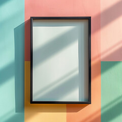 picture frame mockup on colorful background