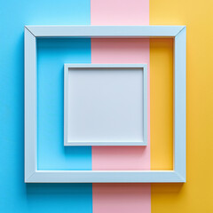 picture frame mockup on colorful background