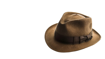 Hat, dirt brown with a brim