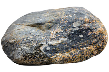 Fototapeta premium A detailed close-up of a large, weathered rock with varied textures and colors, perfect for use in nature-themed designs.