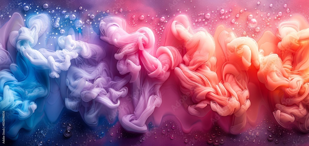 Poster craft an impressive experience with dynamic fluid wave animations, merging colorful swirls for a cap