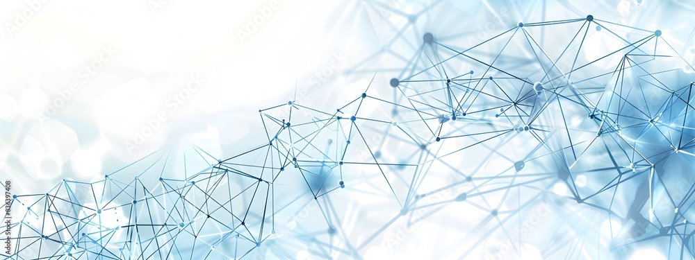 Poster abstract background with network connection dots and lines, technology banner template for web desig