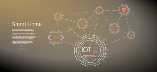 Smart Home Automation Network with IoT Connectivity Illustration