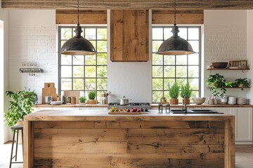 Contemporary kitchen wit sink, and luxury cabinet, wood, design furniture.