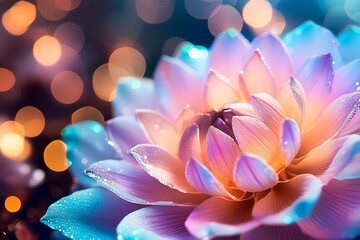 Abstract background with flower and bokeh effect