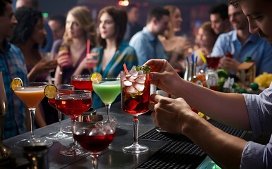 Cocktails in the bar