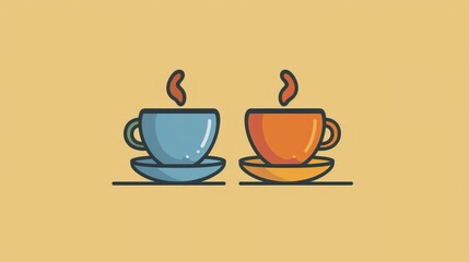 Obraz premium creative logo for cafe flat illustration