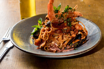 spaghetti with shrimp