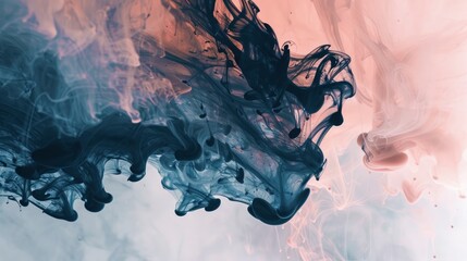  Blush and navy paint interacting, Ink Canvas, gentle radiance emanates from liquid routes, marketing video