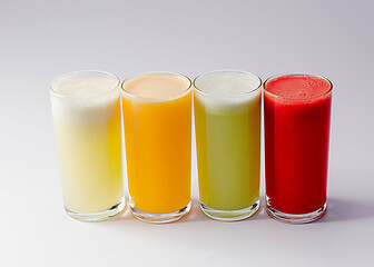 glass of juice and fruits