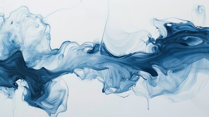  Butter and navy paint floating, Ink Expression, calm luminescence emanates from fluid lines, artist portfolio