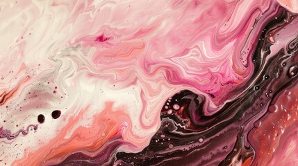  Chocolate and rose paint mingling, Ink Chronicles, gentle shimmer flows through fluid currents, wall art
