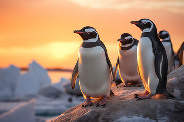 Obraz premium Penguin at outdoors in wildlife. Animal