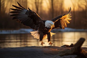 Eagle  at outdoors in wildlife. Animal