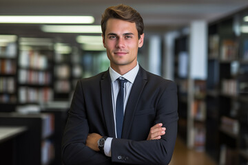 Fototapeta premium Young handsome man business uniform