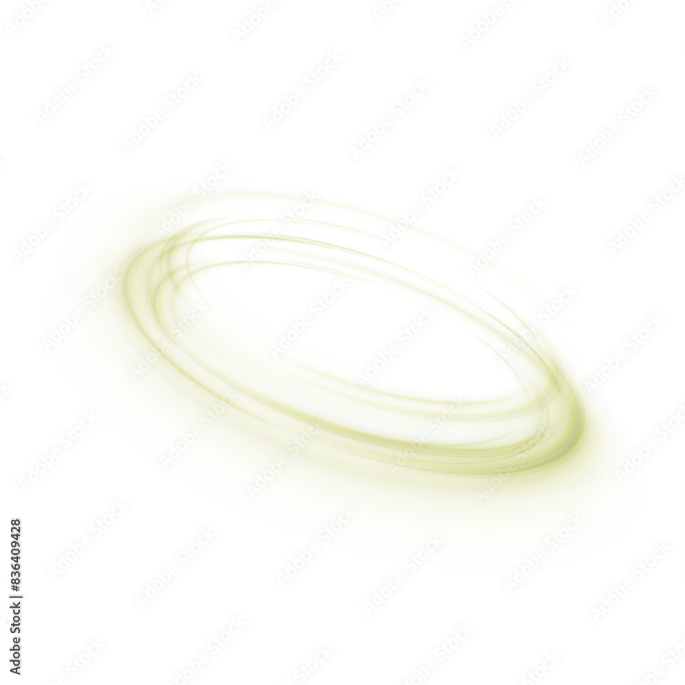 Poster light effect of green lines in the shape of a semicircle on a white png background. an elegant solut
