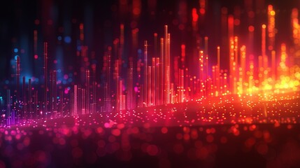 Modern illustration showing futuristic raise arrow chart with digital transformation abstract technology background. Big data and business growth currencies, stock markets, and investment economy.