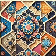 mesmerizing Islamic abstract background, geometric pattern 