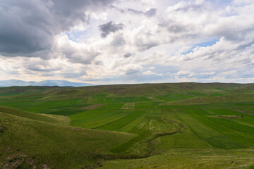 Fototapeta premium Green landscape, mountains, spring nature
