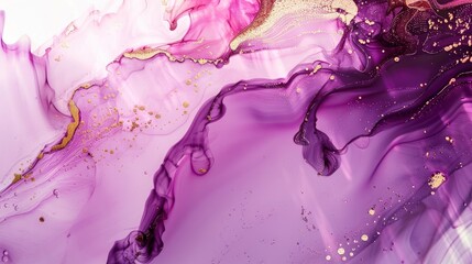 Fototapeta premium Mauve and ivory paint cascading, Ink Harmony, gentle sparkle flows from aqueous streams, yearbook
