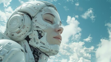 An illustration of a robot brain. 3D rendering based on artificial intelligence.