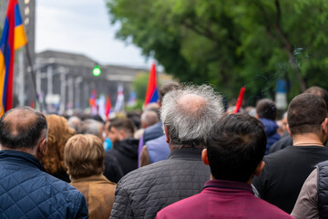 Crowd during protest, political, public opposition concept