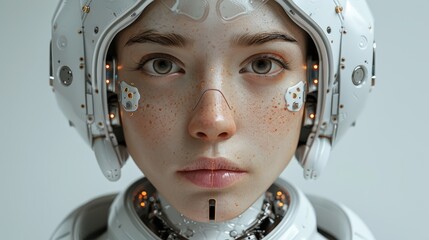 3D rendering of a cyborg head using artificial intelligence