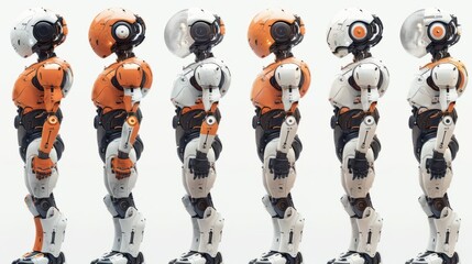 Set of characters with artificial intelligence. This set focuses on copyright, art creation, and chatting with customers using Ai technology. Modern illustration based on neural network.