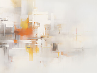Abstract art with white, orange and yellow tones background
