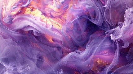 Fototapeta premium Rust and lilac paint swirling, Ink Flourish, mild shimmer pulses through liquid channels, article illustration