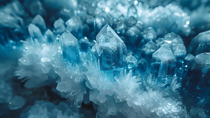 Obraz premium A close-up of nature ice cave crystals