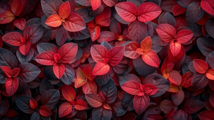 An autumnal background of reds and oranges. Nature shot.