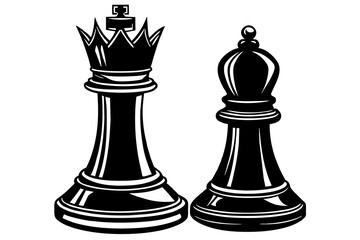 Chess pieces set clipart illustration