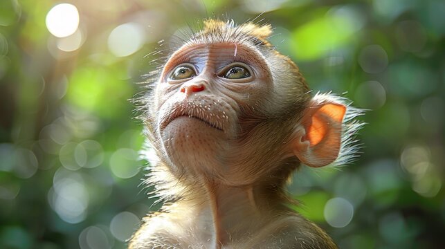 An environment in which a monkey can be seen in its natural state