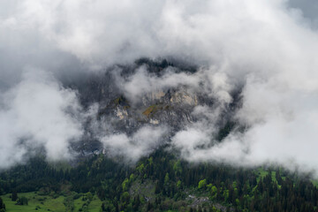 View of the mountain village - Flims in Switzerland