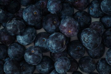 Fresh and ripe blueberries background. Minimal creative background and texture concept. Blueberry...