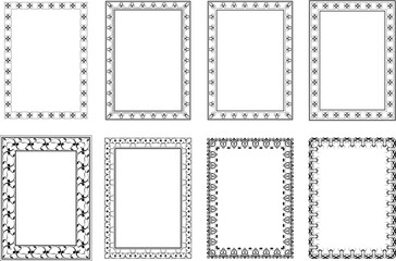 vector frames black on a white background