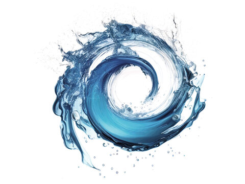 Liquid splashes. Abstract water spiral. Generative AI