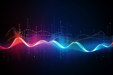 bstract colorful data visualization background with electronic waves 