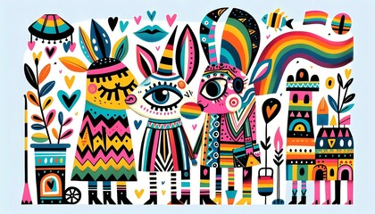Obraz premium Día del Orgullo Gay, Gay, Orgullo, flag, arcoiris, unicornio, llama, dibujos animados, decoraciones, alegre, empapelar, graffiti, pride, love is love, homosexual, orgullo, bandera, lesbiana, pareja